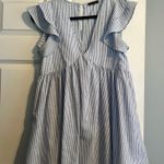 Blue and white striped summer dress Photo 0