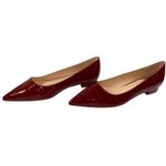 Fashion to figure  Women’s 10 Wide Pointed Toe Slip On Ballet Flats Croc Burgundy Photo 2