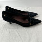 The Original Car Shoe Suede Kitten Heel Pumps Pointed Toe Black 36.5 Size 6.5 Photo 5