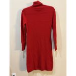 Neiman Marcus Cashmere Collection Turtleneck Sweater Dress Red Size Small Photo 3