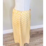 LC Lauren Conrad Yellow Satin Polka Dot Midi Skirt Photo 7