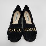 Karl Lagerfeld  Paris Black Suede Kiltie Block Heel Square Toe Pumps Size 6½ Photo 6