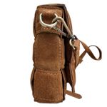 Viola Castellani Genuine Leather Cassette Bag Brown Woven Suede Crossbody Italy Photo 3