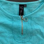 Focus Casual Life Turquoise Textured Quarter Zip Pullover Shirt Women S Cruise Blue Photo 2