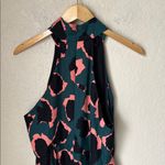Elliatt Anthropologie  teal coral geometric leopard Haulter dress Photo 10