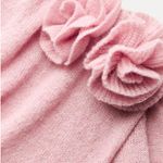 ZARA NWOT Openwork Knit Top With Floral Appliques Bloggers Fave Asymmetric Wool Photo 8