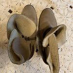 Sporto Beige Booties Side zip Strappy 7.5 heel boots suede leather Sherpa lined Photo 3