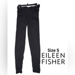 Eileen Fisher  Black Leggings With Ruched Ankle Detail 28” Inseam GUC Photo 1