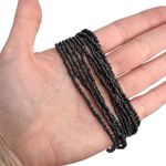 Black/Gray Seed Bead Multi Strand Layered Collar Necklace Black Photo 2
