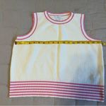 Charter Club  Pink and White Knit Sweater Vest Tank Top Photo 1
