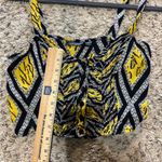 Topshop Size 6 Yellow Black White Halter Crop Top Button Down Photo 8