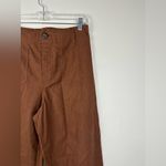 Anthropologie Maeve The Colette Cropped Wide-Leg Linen Brown Trousers Sz 28 Photo 5
