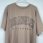 Los Angeles California T Shirts Short Sleeve Graphic Crew Neck Top Medium Beige Tan Photo 3