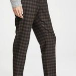 Vince Classic Plaid Pull On Pants brown black sz S Photo 2