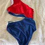 Cupshe  Red, White, and blue One-Piece Swimwear with Cutout Design Photo 1
