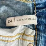 PacSun  high rise straight colorblock blue jeans in size 24 Photo 4