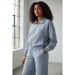 Beyond Yoga Athleisure Tracksuit Set Gray Zip Up Jacket Wide Leg Pants Women M Photo 1