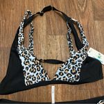 Beachsissi Beachsissy Womens 2 Pc Bikini Swimsuit XL Black & Leopard Print NWT New Photo 1