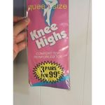 VTG Queen Size Knee Highs 3 Pairs Reinforced Toe Nylons Original Sealed Package Photo 2