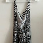 ASOS Zebra Print Halter Wide Leg Jumpsuit Size 6 NWOT Black Photo 4
