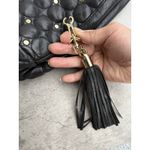 Rebecca Minkoff Black Quilted Leather Crossbody Bag Studded Clutch Tassel Purse Size M Photo 7