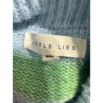 Little Lies Anthropologie Striped Collared Button Up Crop Sweater Knit Size S Blue Photo 5