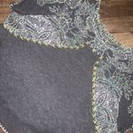 Free People embroidered knit gray top sweater cape boho printed fall casual moth Photo 3