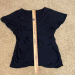 Maeve ‎ Anthropologie Black Top Ruched Detail Short Sleeve Small Photo 7