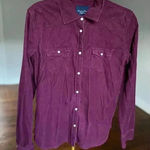 American Eagle  Corduroy Button Shirt Shacket Cozy Winter Scandi Indie Western Photo 0