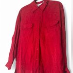 Sunny Leigh 100% Silk Vintage Paisley print button down Red blouse size M Photo 1