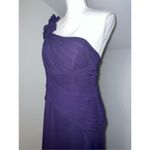 David's Bridal Women’s Wedding Guest Party Gown Bridesmaid One shoulder Dark Purple 10 Photo 2