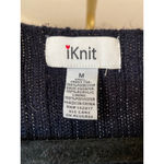 Vintage Faux Fur Front Long Vest Black Ribbed Knit Back Quiet Luxury Festival M Size M Photo 3