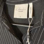 L'Academie Black Striped Button Down Tie Front Shirt Dress XS NWOT Photo 3