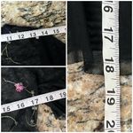 American Rag  Black Mesh Sheer Embroidered Peplum Top M Witchy Goth Dark Coquette Photo 5