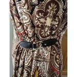 Charter Club  Career Dress Multi Equestrian Print Size S Faux  Wrap Leath… Photo 2