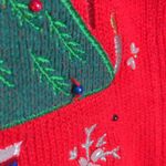 Designer Originals VTG Studio Holiday Sweater Embroidered Beaded Christmas Large Photo 7