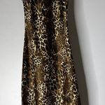 Francesca's Francesca’s Leopard Print Sleeveless Maxi A Line Dress Satin Size Small Photo 0
