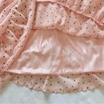 Macy's NWT Small Baby Pink Polka Dot Babydoll Top Tie Shoulders Satin Lingerie Bridal Photo 4