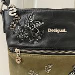 Desigual  Black Green Embroidered Beaded Butterfly Whimsigoth Crossbody Purse Photo 2