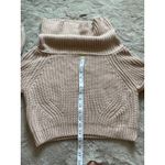 Lulus Turtleneck Beige Knit Sweater Womens Cowl Neck Long Sleeve Cropped Size S Photo 3