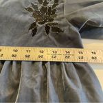 ZARA  Peplum Women’s Top Size 10 Black Floral Embroidery Beaded Blue Photo 2