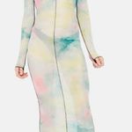 Blanc Clothing Tie Dye Mesh Exposed Seam Maxi Dress Photo 2