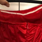 Red Satin Corset Side Slit Midi Dress Size M Size M Photo 8