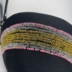 Ninety six degrees black beaded bikini top swimwear bathing suit swimsuit m Gold Size M Photo 2