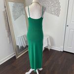 Lalavon Soft Bright Green Preppy Coquette Ribbed Bodycon Maxi Midi Dress L Size L Photo 4