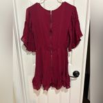 Alice + Olivia Burgundy Ruffle Boho Mini Dress 4 *READ Photo 1