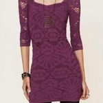 Intimately Free People Bohemian Medallion Slip Lace Bodycon Mini Sexy Dress M/L Purple Size M Photo 0