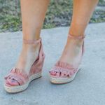 Marc Fisher Kadria kickoff suede open toe espadrille wedge heels Photo 5