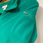 L.L. Bean Women's Green Fleece Quarter Zip Pullover Sweater Photo 3