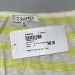 Z Supply  Evereve NWT Size XL Lime & White Stripe Namari Slub Henley Tank Top Photo 3